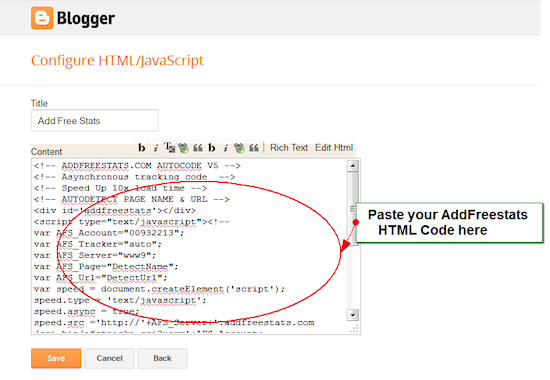 Blogger web statistics