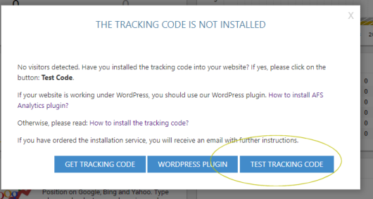 AFS analytics check analytics code