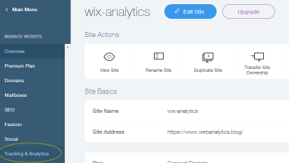  tracking & analytics for Wix