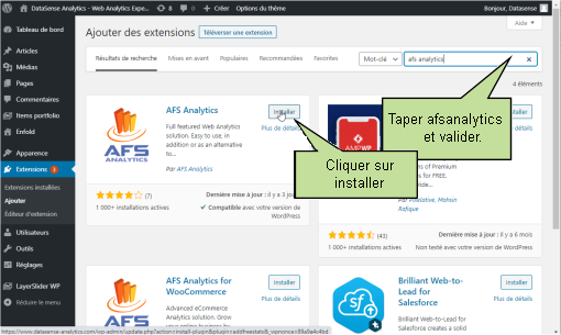 AFS Analytics Extension WordPress